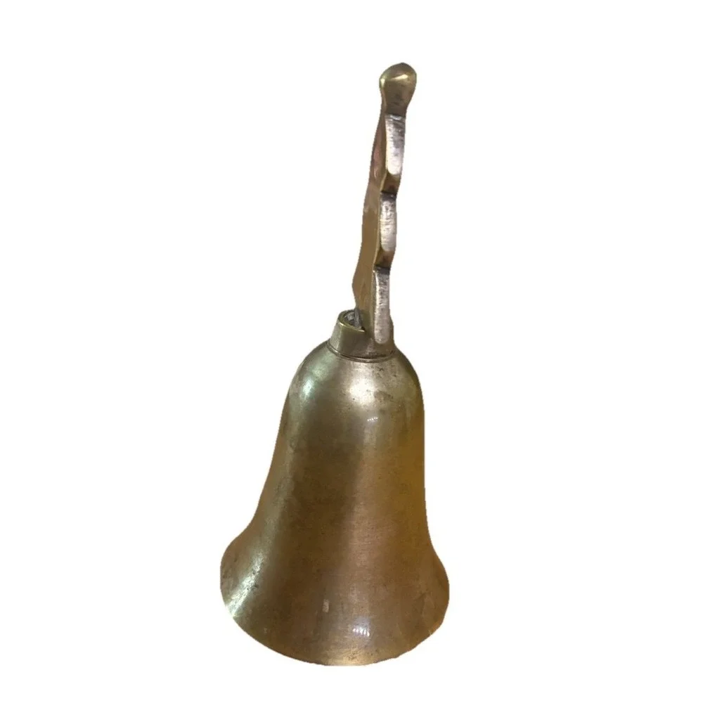 Vintage‎ Brass Bell With Christmas Tree Handle 4.5